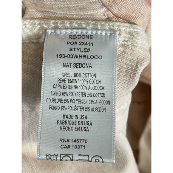 RE/DONE Jeans Womens 28 Pink 90s High Rise Loose Fit Straight‎ Leg Cotton Denim - Picture 12 of 16